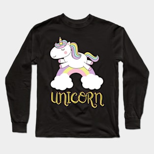 Cute Unicorn Rainbow Lover gift for kids Long Sleeve T-Shirt